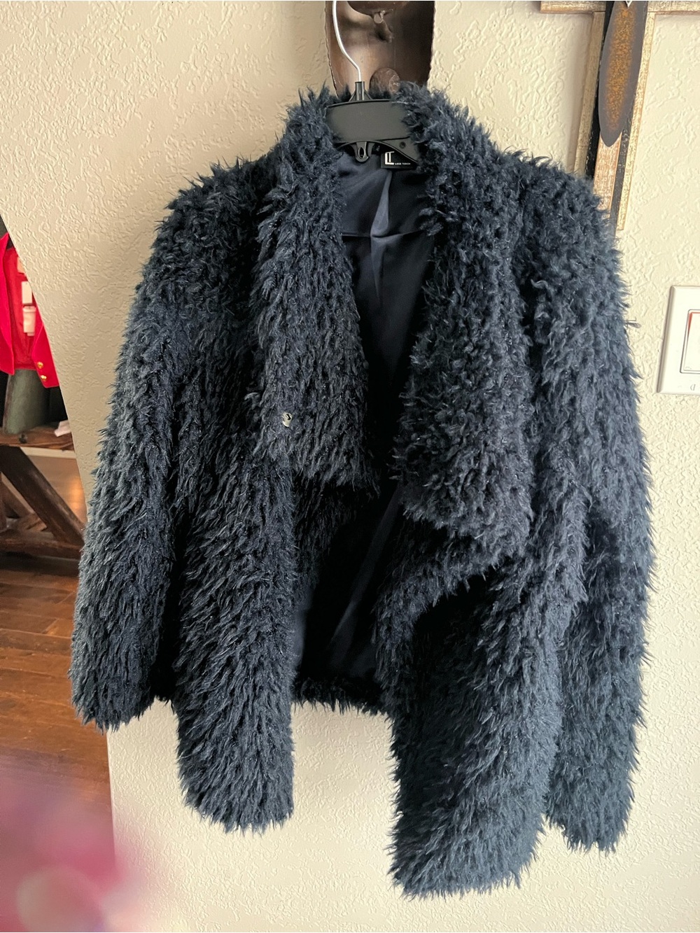 Love Token Black Faux Fur Teddy Jacket